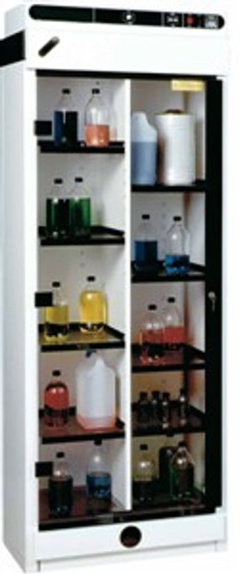 Erlab’s Captair® Store™ Ductless Filtering Storage Cabinets Safely Stores Chemicals in a Continuously Filtered Environment. Erlab’s Captair® Store™ Ductless Filtering Storage Cabinets Safely Stores Chemicals in a Continuously Filtered Environment.