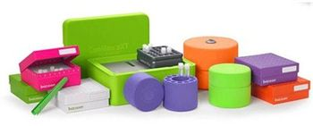 Newly designed sample containers add a touch of color and reliability to the lab