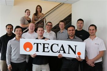 Customers celebrate the launch of Tecan Australia