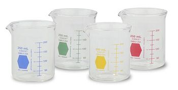 Kimble Chase - Griffin Beakers, Low Form, Color with Double Capacity Scale