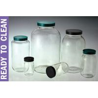 Precleaned Clear Tall Straight Sided Wide Mouth Jars, Assembled