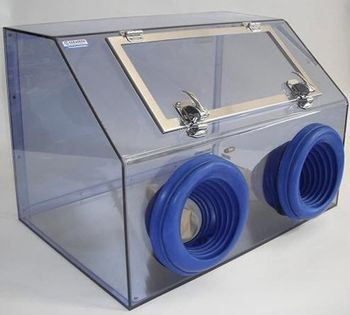 Cleatech - Portable isolation glovebox , Two port, Static-Dissipative PVC Transparent