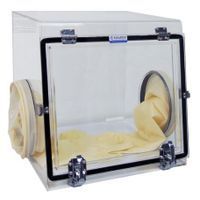 Cleatech - Compact Glove Box Two Side Ports Clear Acrylic 16x16x16