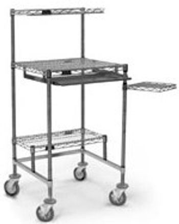 Eagle Group - 30" x 30" Mobile Chrome Wire Workstation w/Resilient-Tread Casters